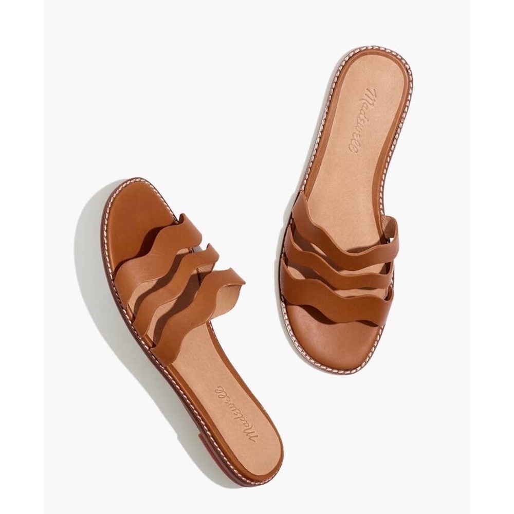 Madewell The Wave Slide Sandal in Vachetta Leather Size 7.5